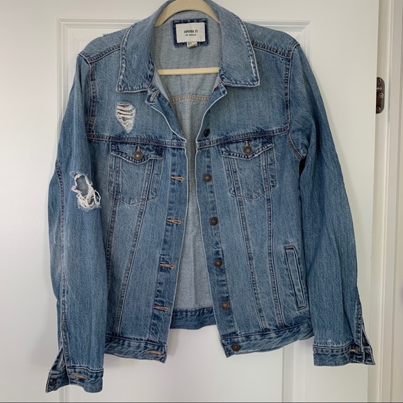 Jean denim jacket distressed - Picture 1 of 5